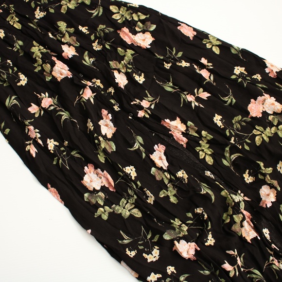 Black V Neck Button Down Floral Maxi Dress - Picture 8 of 8